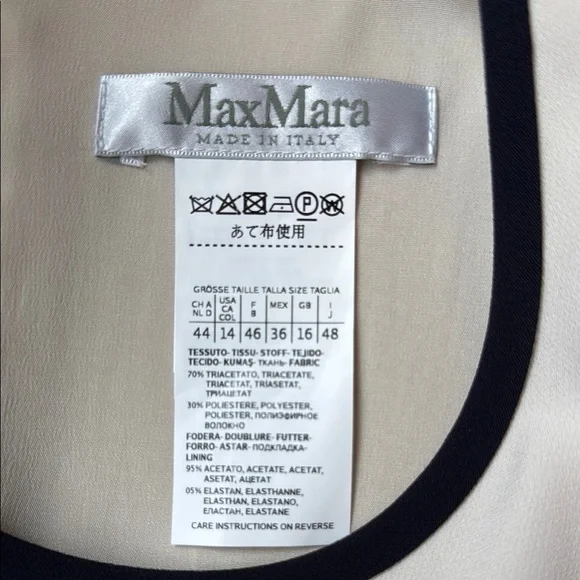 MaxMara Cream Pink Sleeveless Sheath Midi Dress - Picture 2 of 3